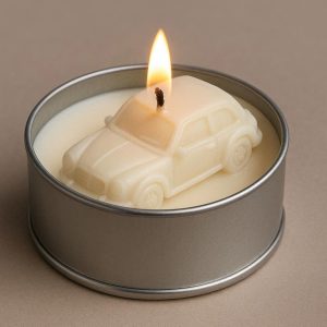 12 Soy Wax Car Candle in a Metallic Holder