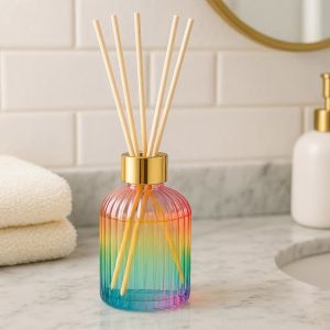 24 Decorative Colored Reed Diffuser Set for Bathroom Vanity