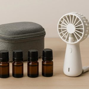 Portable USB Fan Diffuser with Carry Case & 3 Oil Bottles