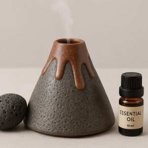 Ceramic Volcanic Stone Essential Oil Bottle & Diffuser Set